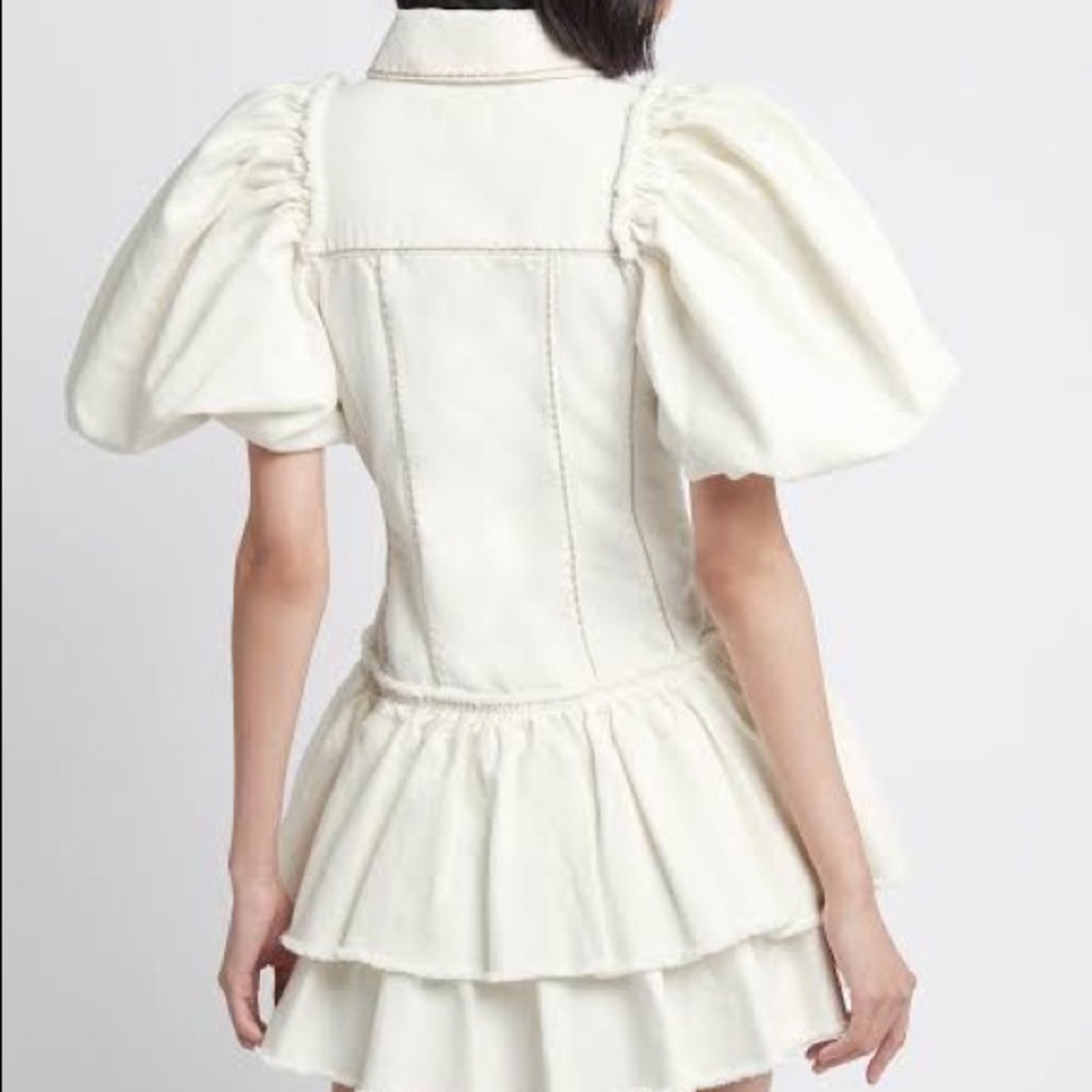 AJE Reclaim Denim Mini Dress Ivory • Size 10 • RRP $395 - Picture 2 of 16